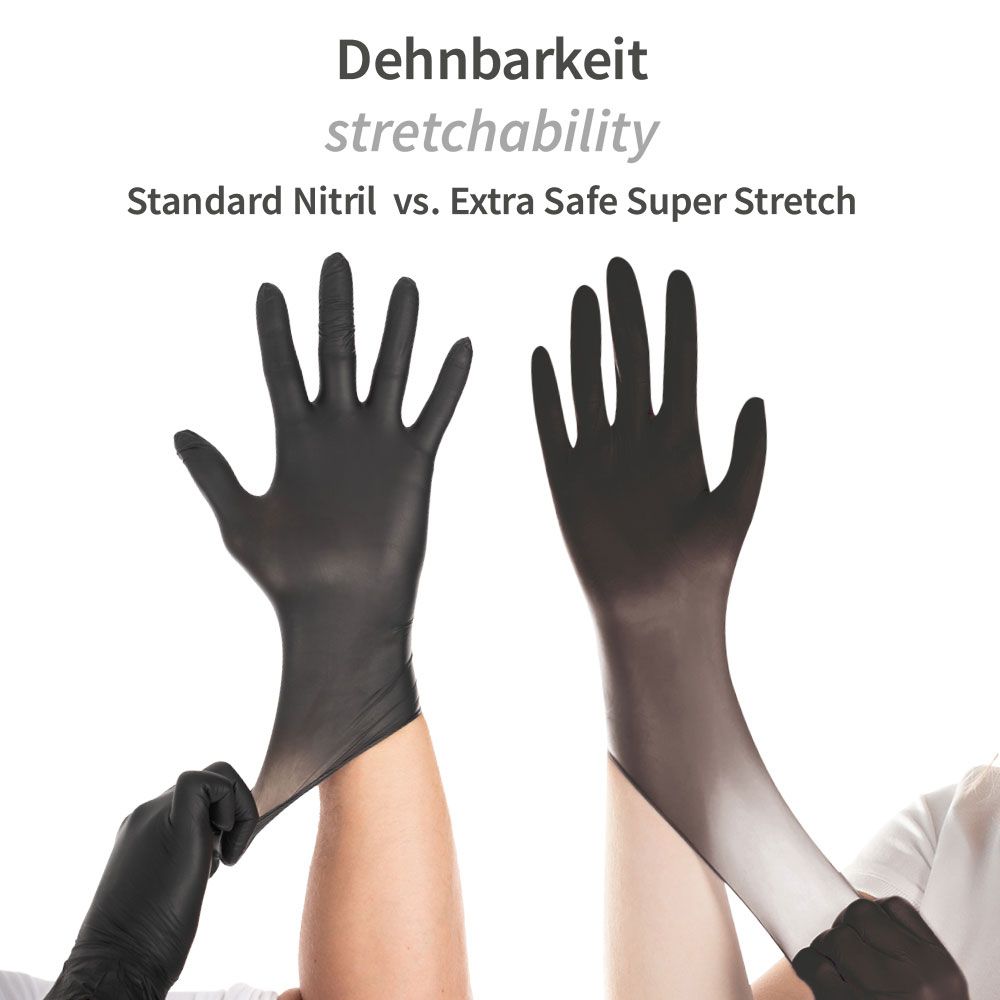 Extra Safe Super Stretch (T100) ΓΑΝΤΙ NITRILE PFR Black