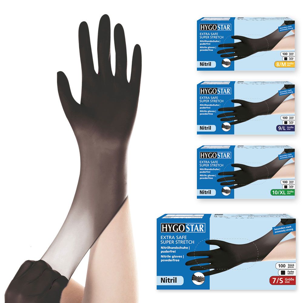 Extra Safe Super Stretch (T100) ΓΑΝΤΙ NITRILE PFR Black