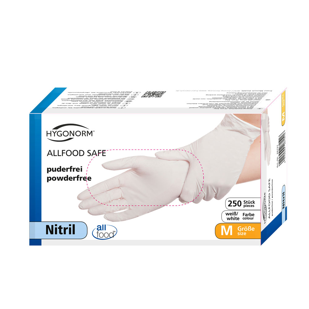 ΓΑΝΤΙ NITRILE SAFEFOOD  ΛΕΥΚΑ ΧΩΡΙΣ ΠΟΥΔΡΑ (250T)